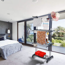Load image into Gallery viewer, Clothes Drying Rack Rolling Collapsible Laundry Dryer Hanger Stand Rail