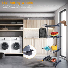 Load image into Gallery viewer, Clothes Drying Rack Rolling Collapsible Laundry Dryer Hanger Stand Rail