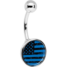 Load image into Gallery viewer, Blue American Flag Belly Ring
