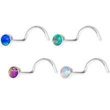 Load image into Gallery viewer, Multi Color 3mm Synthetic Opal Press Fit Nose Screw 4 Pack Set