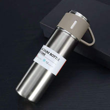 Load image into Gallery viewer, Coffee Thermos 500ml Water Bottle Portable Thermal Travel Sports Mug In-Car Insulated Cup Stainless Steel Vacuum Flasks Double Layer Stainless Steel Vacuum Flask Set with 3 Cups Including Lid