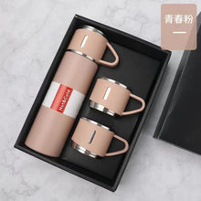 Load image into Gallery viewer, Coffee Thermos 500ml Water Bottle Portable Thermal Travel Sports Mug In-Car Insulated Cup Stainless Steel Vacuum Flasks Double Layer Stainless Steel Vacuum Flask Set with 3 Cups Including Lid
