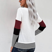 将图片加载到图库查看器,Colorblock Waffle Knit Striped Panel Tee
