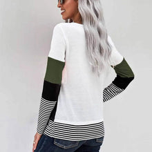 将图片加载到图库查看器,Colorblock Waffle Knit Striped Panel Tee