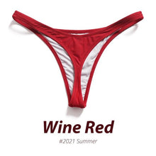 将图片加载到图库查看器,Colorful Bikini Thong Swimwear Women Swimsuit Top And Bottoms T-Back Brazilian Swimming Women's Strappy Triangle Bikini Sets High Cut Cheeky Thong Bottom Swimsuits
