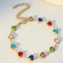 Load image into Gallery viewer, Colorful Heart-Shaped Zirconia Bracelet