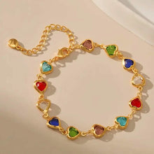 Load image into Gallery viewer, Colorful Heart-Shaped Zirconia Bracelet
