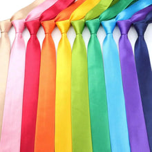 Load image into Gallery viewer, Colorful Men Polyester Slim Men Necktie Simple Design Party Necktie Wedding And Daily Wear Neck Ties