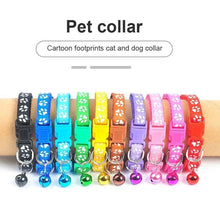Load image into Gallery viewer, Colorful Super Soft Nylon Pet Adjustable Collars Cute Print Collar Stylish Footprint Pets Necklace Collars For Dogs