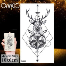 Load image into Gallery viewer, Colorful Tribal Tattoo Feather Temporary Tattoos Custom Waterproof Modern Tatoos Luxury Design