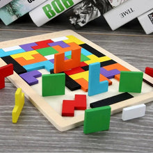 Load image into Gallery viewer, Colorful Wooden Tangram Brain Teaser Puzzle Toys Tetris Game Preschool Imagination Intellectual Educational Kid Toy