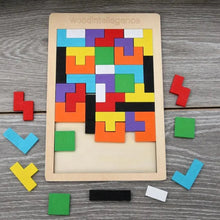 Load image into Gallery viewer, Colorful Wooden Tangram Brain Teaser Puzzle Toys Tetris Game Preschool Imagination Intellectual Educational Kid Toy