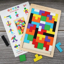 Load image into Gallery viewer, Colorful Wooden Tangram Brain Teaser Puzzle Toys Tetris Game Preschool Imagination Intellectual Educational Kid Toy