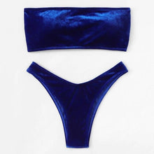 将图片加载到图库查看器,Comfortable Bathing Suit Women Velvet Bikini Swimsuit Women Bikini Set Swimsuit Bathing Suit Solid Swimming Suit Party Purple 2 Piece Swimwear Female Summer Beachwear
