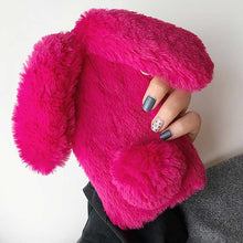 Load image into Gallery viewer, Comfortable Bunny Funny Women Phone Cover For iPhone 12 mini 11 Pro Max Hairy Cute Rabbit Animal Case For iPhone XS MAX XR Soft Lightweight Phone Cover Girl Gifts