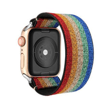 Load image into Gallery viewer, Comfortable Elastic Scrunchie Strap Band For Watch Women Bracelet Compatible With Watch Band 41mm 40mm 38mm Women Girls Adjustable Elastic Nylon Strap Solo Loop Replacement Lightweight Wristband For Watches