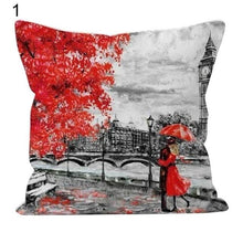 Load image into Gallery viewer, Comfortable Pillowcase Eiffel Tower Romantic Couple Pillowcase Valentine's Day Throw Pillow Covers Couple Romantic Kissing Under Eiffel Tower And Big Ben Decorative Pillow Case Cushion Cover Decorative Pillowcase