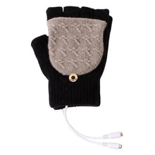 Load image into Gallery viewer, Comfortable Warm USB Heating Winter Gloves Hand Warmers Fingerless Mittens Hand Laptop Half Electric Heating Gloves Soft Hands Warmer
