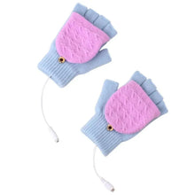 Load image into Gallery viewer, Comfortable Warm USB Heating Winter Gloves Hand Warmers Fingerless Mittens Hand Laptop Half Electric Heating Gloves Soft Hands Warmer