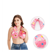 将图片加载到图库查看器,Comfortable Women Towel Bra Chest Hanging Neck Wrapped Big Bra Breastfeeding Lightweight Ladies Towel Bra