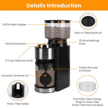 将图片加载到图库查看器,Conical Bur Coffee Bean Electric Grinder with 25 Grind Settings