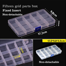Load image into Gallery viewer, Container Plastic Box Practical Adjustable Compartment Jewelry Earring Bead Screw Holder Case Display Case storage Box Plastic Jewelry Box for Earrings Rings Necklaces Storage Box