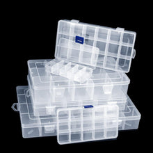Load image into Gallery viewer, Container Plastic Box Practical Adjustable Compartment Jewelry Earring Bead Screw Holder Case Display Case storage Box Plastic Jewelry Box for Earrings Rings Necklaces Storage Box