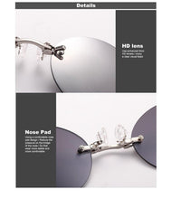 Load image into Gallery viewer, Convenient And Lightweight Sun Protection Sunglasses New Clip On Nose Glasses New Round Rimless Matrix Shape Sunglasses For Men & Women Mini Frameless Vintage Sunglasses For men