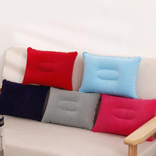 Load image into Gallery viewer, Convenient Ultralight Inflatable PVC Nylon Air Pillow Sleep Cushion Travel Bedroom Hiking Beach Car Plane Head Rest Support Inflatable Camping Travel Pillows Ultralight Inflatable Pillow Small Squared Flocked Fabric Air Pillow for Hiking Camping Traveling
