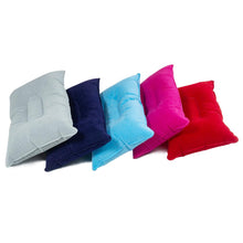 Load image into Gallery viewer, Convenient Ultralight Inflatable PVC Nylon Air Pillow Sleep Cushion Travel Bedroom Hiking Beach Car Plane Head Rest Support Inflatable Camping Travel Pillows Ultralight Inflatable Pillow Small Squared Flocked Fabric Air Pillow for Hiking Camping Traveling