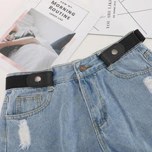 Load image into Gallery viewer, Cool Buckle-Free Stretch Elastic Waist Belt Unisex Style No Buckle Fashion Waistbands For Men And Women Simple Black Stretch Belt Invisible Elastic Belt For Jeans Pants Dresses