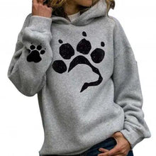 Load image into Gallery viewer, Cool Casual Sweatshirts Autumn Winter Crop Hoodie Women's Foot Print Autumn Hooded Sweatshirt Basic Hooded Pullover Long Sleeve Casual Loose Warm Drawstring Hoodie Women Dog Paw Print Hoodie Long Sleeve Pullover Hooded Sweatshirt Green