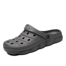 Load image into Gallery viewer, Cool Slippers Summer Hole Shoes Rubber Clogs Men Garden Shoes Gray Beach Flat Summer Beach Sandals Adjustable Slide Garden Shoes Lightweight Nonslip Clogs