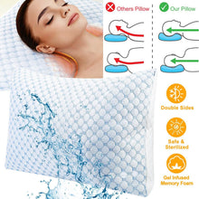 将图片加载到图库查看器,Cooling Memory Foam Pillow Ventilated with Cooling Gel Infused Memory Foam