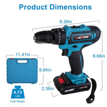 Load image into Gallery viewer, Cordless Drill Set with 2 Pieces 8V Batteries and Charger 2 Variable Speed 3/8In Keyless Chuck