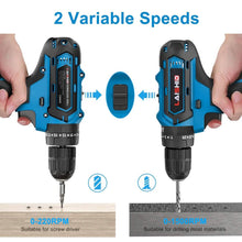Load image into Gallery viewer, Cordless Drill Set with 2 Pieces 8V Batteries and Charger 2 Variable Speed 3/8In Keyless Chuck