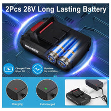 Load image into Gallery viewer, Cordless Drill Set with 2 Pieces 8V Batteries and Charger 2 Variable Speed 3/8In Keyless Chuck
