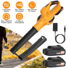 Load image into Gallery viewer, Cordless Leaf Blower Battery Powered Max 124MPH 300CFM with 2 Adjustable Speeds