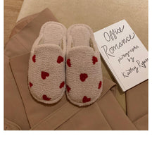 Load image into Gallery viewer, Cotton Slippers Women's Autumn Winter Fashion Style Plush Indoor Warm Women's Shoes Warm Slippers Memory Foam Cotton Home Slippers Soft Plush House Heart Cute Design Slippers