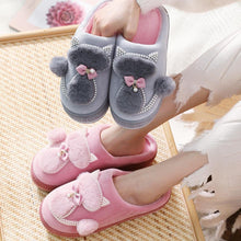 将图片加载到图库查看器,Cotton Women Cute Slippers Indoor Shoes For Women Winter Home Slippers Warm Footwear Winter Cotton Slippers Memory Foam House Slippers Cozy Fluffy Bedroom Couples Slippers