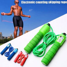 Load image into Gallery viewer, Counting Adult Fitness Fat Burning Bearing Weight Adjustable Steel Jump Rope With Counter For Aerobic Exercise Sports Fitness Cardio Workout Adjustable Cable Soft Sponge Handle For Kids Womens