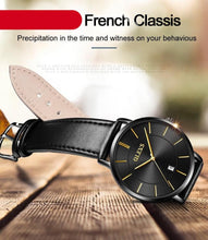将图片加载到图库查看器,Couple Watches Popular Casual Quartz Women Men Watch Clock Boys Girls Ultra Thin Leather Wristwatch Minimalist Analog Quartz Ultra Thin Watches Leather Strap Fashion Casual Date Watch Waterproof Wrist Watch