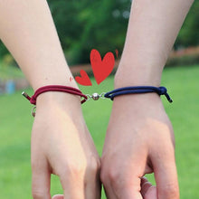 Load image into Gallery viewer, Couples Bracelets Best Friend Attract Women Men Bracelet Red Blue Rope Weaving Magnet Attract Long-Distance Couples Bracelet Mutual Attraction Matching Braided Rope Bracelet Promise Friendship Bracelet Gifts For Boyfriend Girlfriend