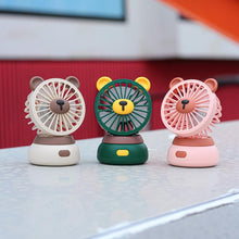 将图片加载到图库查看器,Creative Cartoon Bear Desktop Mini Fans Big Wind Desktop Portable USB Charging Handheld Fan Portable Air Conditioning Handheld Cooling Fan Charging Usb Fan Portable Handheld Fan