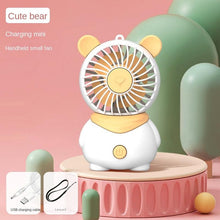 将图片加载到图库查看器,Creative Cartoon Bear Desktop Mini Fans Big Wind Desktop Portable USB Charging Handheld Fan Portable Air Conditioning Handheld Cooling Fan Charging Usb Fan Portable Handheld Fan