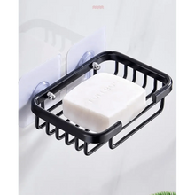 将图片加载到图库查看器,Creative Drill Free Soap Dish Holder Wall Mounted Storage Rack Toilet Soap Box Sponge Dish Bathroom Accessories Soap Dish Holder with Loofah Bath Sponge Towel Razor Holder for Bathroom Shower Kitchen Adhesive Wall Mounted No Drilling