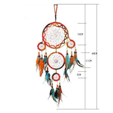 Load image into Gallery viewer, Creative Handmade Five-ring Dream Catcher Pendant Living Room Bedroom Decor Beautiful Hanging Ornament Elegant Wall Art Decoration For Windows Balcony Bedroom & Wedding Party Gift For Girls Kids