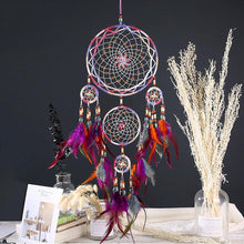 Load image into Gallery viewer, Creative Handmade Five-ring Dream Catcher Pendant Living Room Bedroom Decor Beautiful Hanging Ornament Elegant Wall Art Decoration For Windows Balcony Bedroom & Wedding Party Gift For Girls Kids