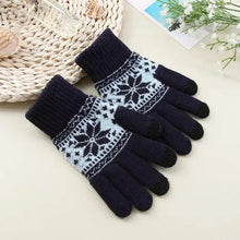 将图片加载到图库查看器,Creative New Fashion Snow Printing Gloves Mobile Phone Touch Screen Knitted Gloves Winter Thick And Warm Gloves For Men And Women Touchscreen Gloves Stretch Knitted Mechanic Winter Warm Gloves