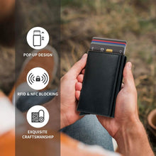 Load image into Gallery viewer, Credit Card Holder RFID Blocking Genuine Leather Vintage Aluminum Business Wallet